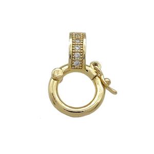 Copper Bails Pave Zircon Gold Plated, approx 9mm, 15mm [FN37725]