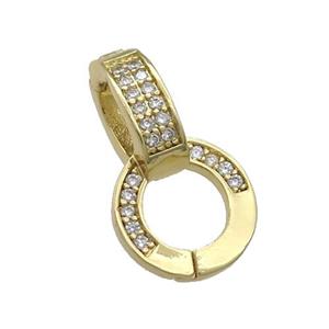 Copper Bails Pave Zircon Gold Plated, approx 12-18mm [FN37729]
