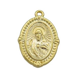 Copper Buddha Pendant Gold Plated, approx 18-23mm [FN37731]