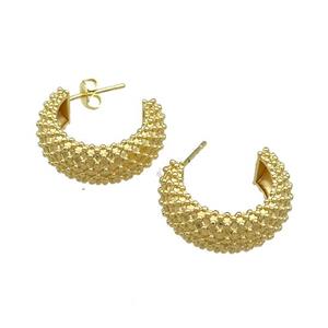 Copper Stud Earrings Gold Plated, approx 23mm [FN37797]