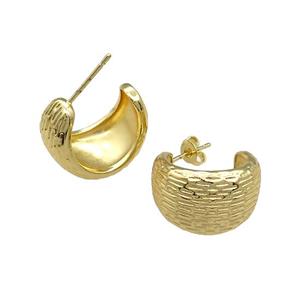Copper Stud Earrings Gold Plated, approx 20mm [FN37799]