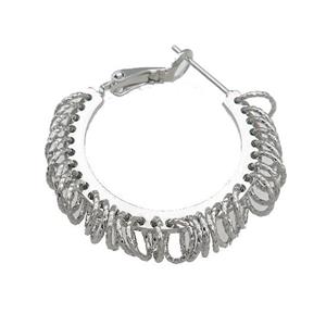 Copper Latchback Earrings Platinum Plated, approx 6mm, 30mm [FN37800]