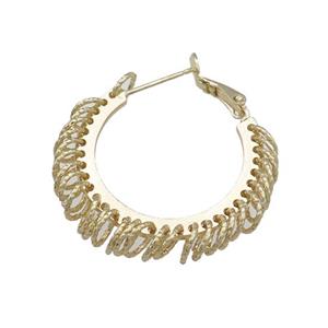 Copper Latchback Earrings Gold Plated, approx 6mm, 30mm [FN37801]