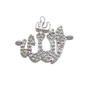 Copper Mountain Connector Pave Zircon Flame Platinum Plated, approx 16-17mm [FN37830]