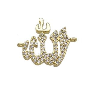 Copper Mountain Connector Pave Zircon Flame Gold Plated, approx 16-17mm [FN37831]