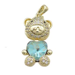 Copper Mouse Pendant Pave Zircon Crystal Glass Gold Plated, approx 14-27mm [FN37983]