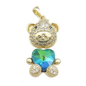 Copper Mouse Pendant Pave Zircon Crystal Glass Gold Plated, approx 14-27mm [FN37984]