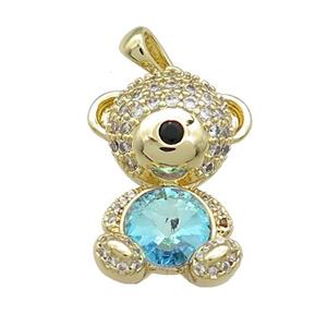 Copper Mouse Pendant Pave Zircon Crystal Glass Gold Plated, approx 16-22mm [FN37991]