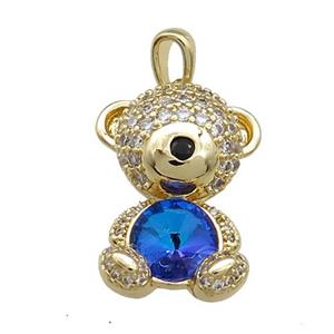 Copper Mouse Pendant Pave Zircon Crystal Glass Gold Plated, approx 16-22mm [FN37993]