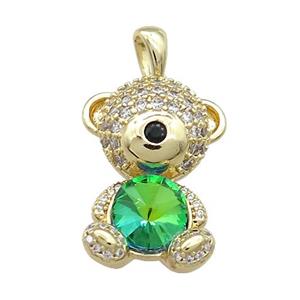 Copper Mouse Pendant Pave Zircon Crystal Glass Gold Plated, approx 16-22mm [FN37996]