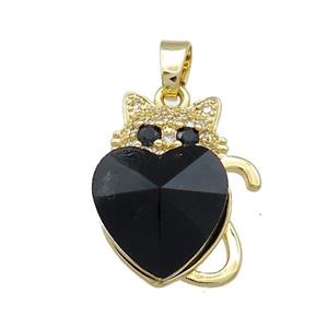 Copper Mouse Pendant Pave Crystal Glass Zircon Gold Plated, approx 14mm, 14-22mm [FN38265]