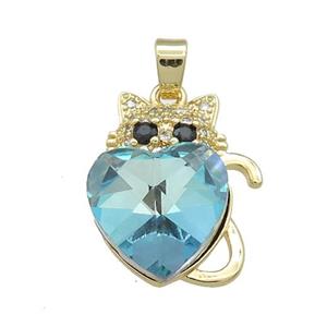 Copper Mouse Pendant Pave Crystal Glass Zircon Gold Plated, approx 14mm, 14-22mm [FN38268]