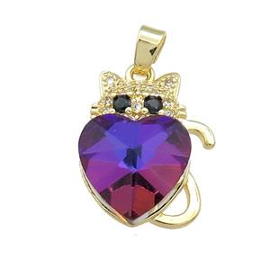 Copper Mouse Pendant Pave Crystal Glass Zircon Gold Plated, approx 14mm, 14-22mm [FN38270]