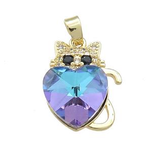 Copper Mouse Pendant Pave Crystal Glass Zircon Gold Plated, approx 14mm, 14-22mm [FN38273]