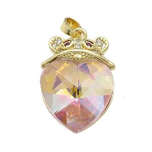 Copper Mouse Pendant Pave Crystal Glass Zircon Gold Plated, approx 18mm, 18-25mm [FN38317]