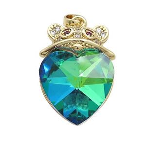 Copper Mouse Pendant Pave Crystal Glass Zircon Gold Plated, approx 18mm, 18-25mm [FN38320]