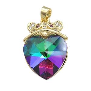 Copper Mouse Pendant Pave Crystal Glass Zircon Gold Plated, approx 18mm, 18-25mm [FN38323]