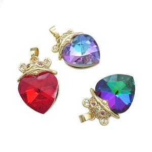 Copper Mouse Pendant Pave Crystal Glass Zircon Gold Plated Mixed, approx 18mm, 18-25mm [FN38326]