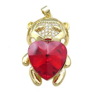 Copper Mouse Pendant Pave Crystal Glass Zircon Gold Plated, approx 23-35mm [FN38421]