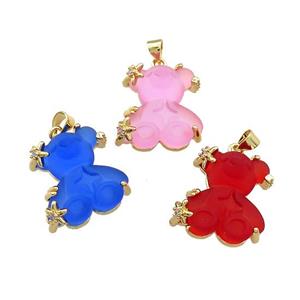 Resin Acrylic Pendant Gold Plated Mixed Color, approx 18-21mm [FN38529]