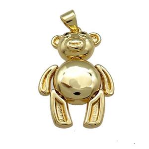 Copper Bear Pendant Gold Plated, approx 18-25mm [FN38545]