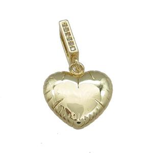 Copper Heart Pendant Gold Plated, approx 14mm, 3-7mm hole [FN38576]