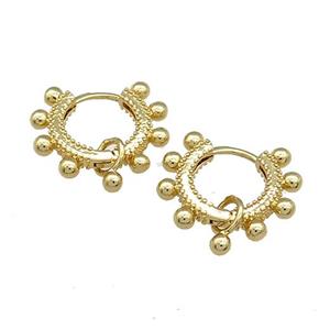 Copper Hoop Earrings Gold Plated, approx 20mm [FN38600]