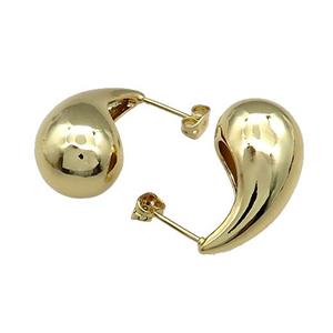 Copper Stud Earrings Gold Plated, approx 14-28mm [FN38608]