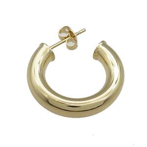 Copper Stud Earrings Gold Plated, approx 25mm [FN38702]