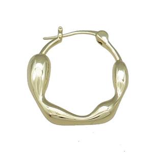 Copper Latchback Earrings Gold Plated, approx 23-25mm [FN38703]