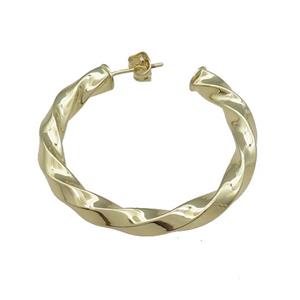 Copper Stud Earrings Gold Plated, approx 40mm [FN38704]