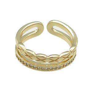 Copper Rings Pave Zircon Gold Plated, approx 6mm, 18mm dia [FN38718]