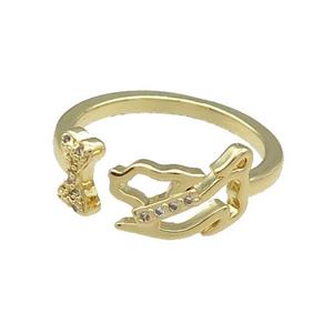 Copper Rings Pave Zircon Gold Plated, approx 7mm, 18mm dia [FN38729]