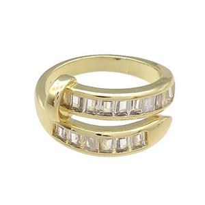 Copper Rings Pave Zircon Gold Plated, approx 5-7mm, 18mm dia [FN38730]