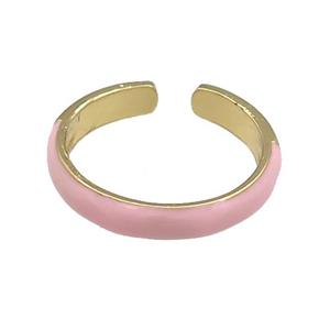 Copper Rings Pink Enamel Gold Plated, approx 4mm, 18mm dia [FN38732]