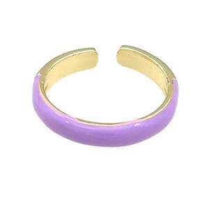 Copper Rings Purple Enamel Gold Plated, approx 4mm, 18mm dia [FN38733]