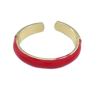 Copper Rings Red Enamel Gold Plated, approx 4mm, 18mm dia [FN38734]