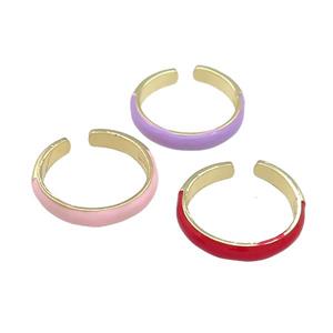 Copper Rings Enamel Gold Plated Mixed, approx 4mm, 18mm dia [FN38735]
