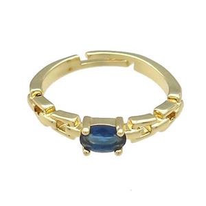 Copper Rings Pave Zircon Gold Plated, approx 4-6mm, 18mm dia [FN38739]
