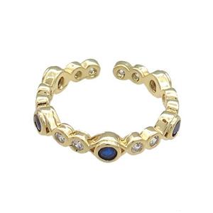 Copper Rings Pave Zircon Gold Plated, approx 4mm, 18mm dia [FN38749]