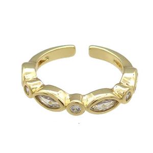 Copper Rings Pave Zircon Eye Gold Plated, approx 4mm, 18mm dia [FN38775]