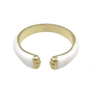 Copper Rings White Enamel Gold Plated, approx 4mm, 18mm dia [FN38789]