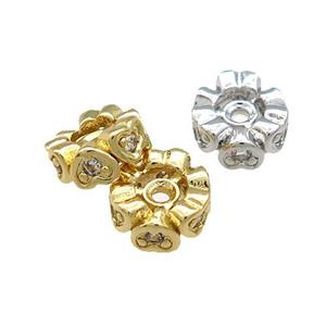Copper Rondelle Beads Pave Zircon Mixed, approx 6mm [FN38836-6MM]
