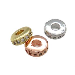 Copper Heishi Spacer Beads Pave Zircon Rondelle Mixed, approx 8mm [FN38848-8MM]