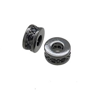 Copper Heishi Beads Pave Zircon Black Plated, approx 8mm [FN38852-8MM]