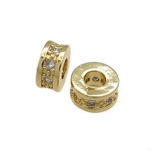 Copper Heishi Beads Pave Zircon Gold Plated, approx 10mm [FN38871-10MM]
