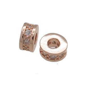 Copper Heishi Beads Pave Zircon Rose Gold, approx 10mm [FN38872-10MM]