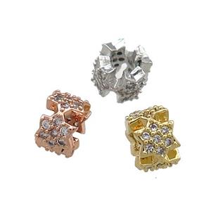 Copper Rondelle Beads Pave Zircon Mixed, approx 6mm [FN38887-6MM]