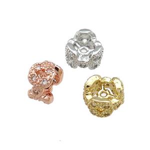 Copper Rondelle Beads Pave Zircon Mixed, approx 10mm [FN38895-10MM]