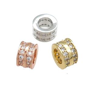 Copper Heishi Beads Pave Zircon Large Hole Mixed, approx 10mm [FN38955-10MM]